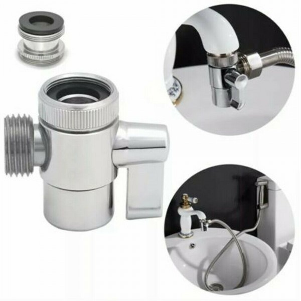 2-Wege-Umsteller T-Adapter Wasserhahn WC Bad Auslauf Ventil Armatur Intim Dusche