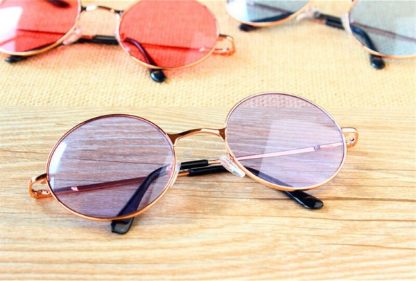 Retro Vintage Sonnenbrille rund Hippie Brille für Herren Damen Sonnenbrillen