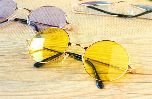 Retro Vintage Sonnenbrille rund Hippie Brille für Herren Damen Sonnenbrillen