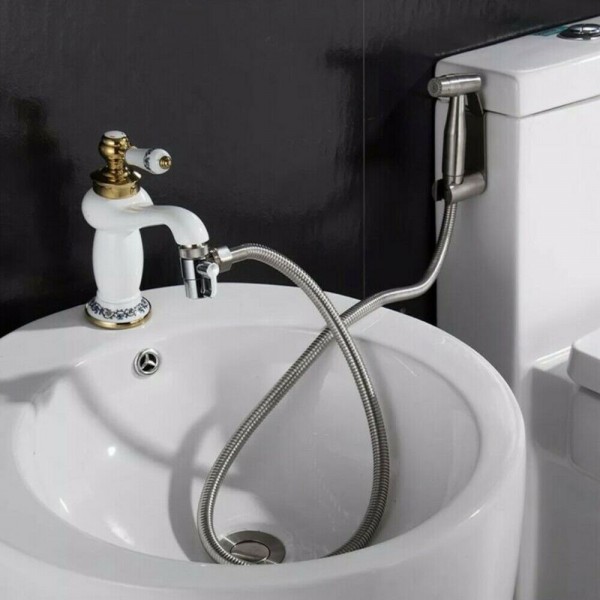 2-Wege-Umsteller T-Adapter Wasserhahn WC Bad Auslauf Ventil Armatur Intim Dusche