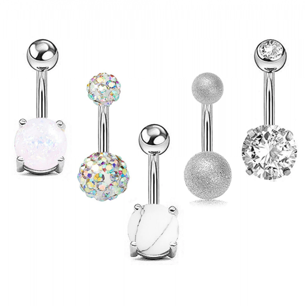 Bauchnabelpiercing Banane Kugel Ball Bauchnabel Glitzer Kristall Stein Piercing